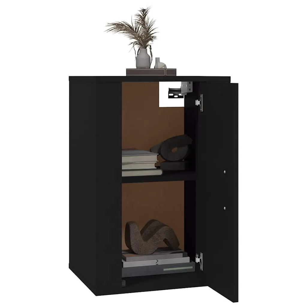 Wall Mounted TV Cabinet Engineered Wood 40 x 34.5 x 60 cm Black 2 Piece