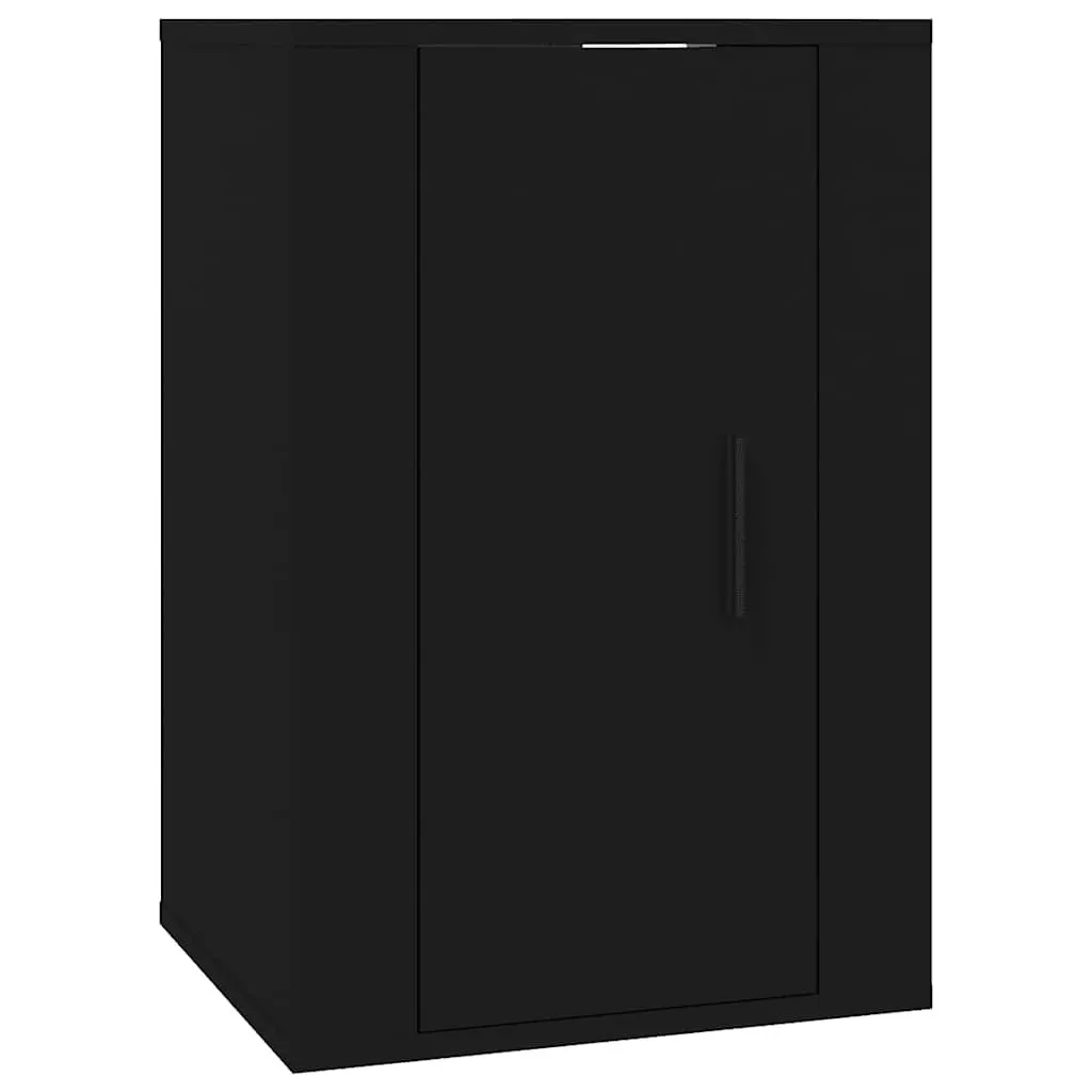Wall Mounted TV Cabinet Engineered Wood 40 x 34.5 x 60 cm Black 2 Piece