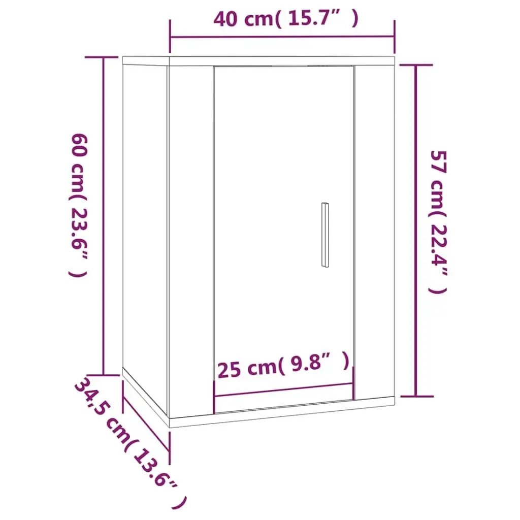 High Gloss White Wall Mounted TV Cabinet for Storage
