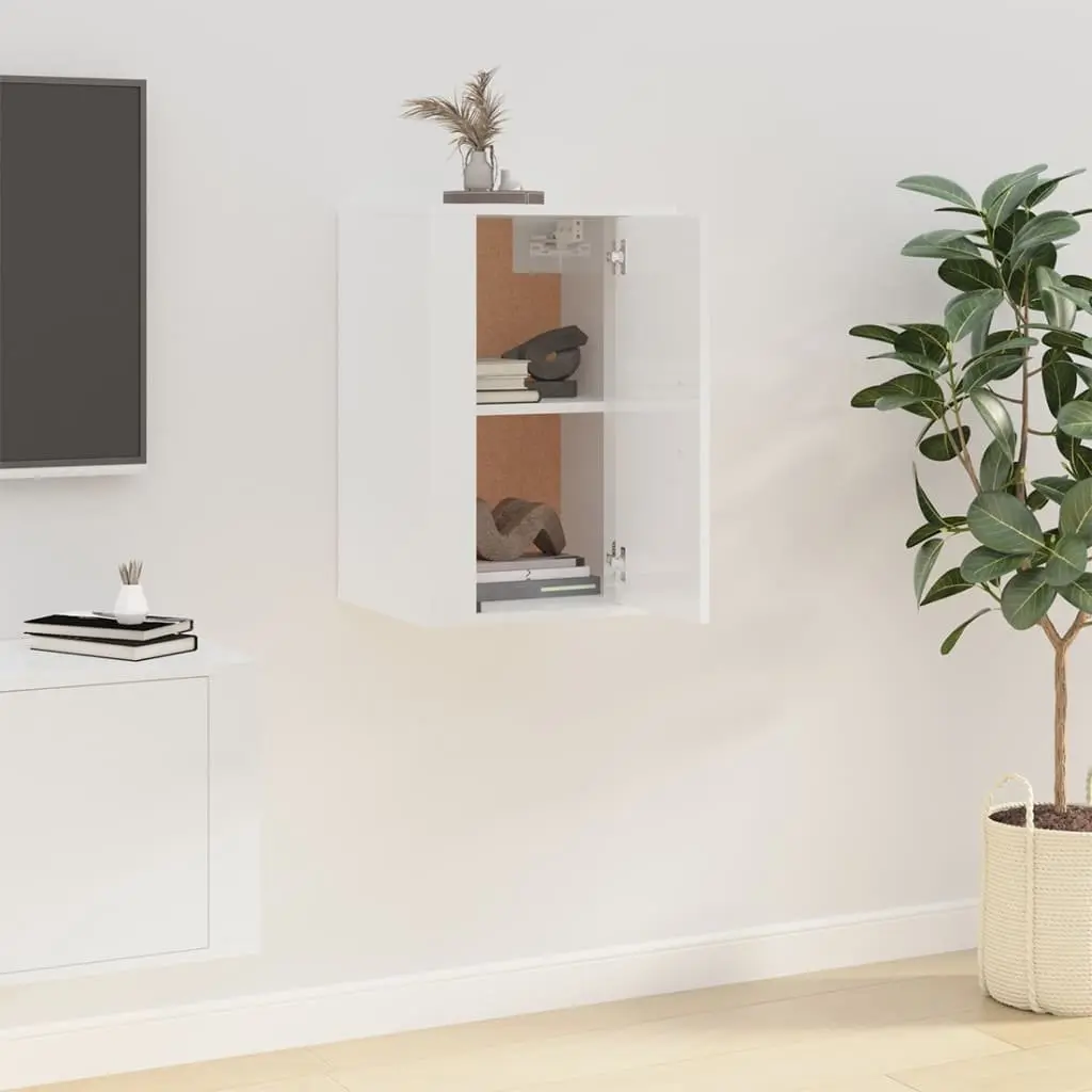 High Gloss White Wall Mounted TV Cabinet for Storage