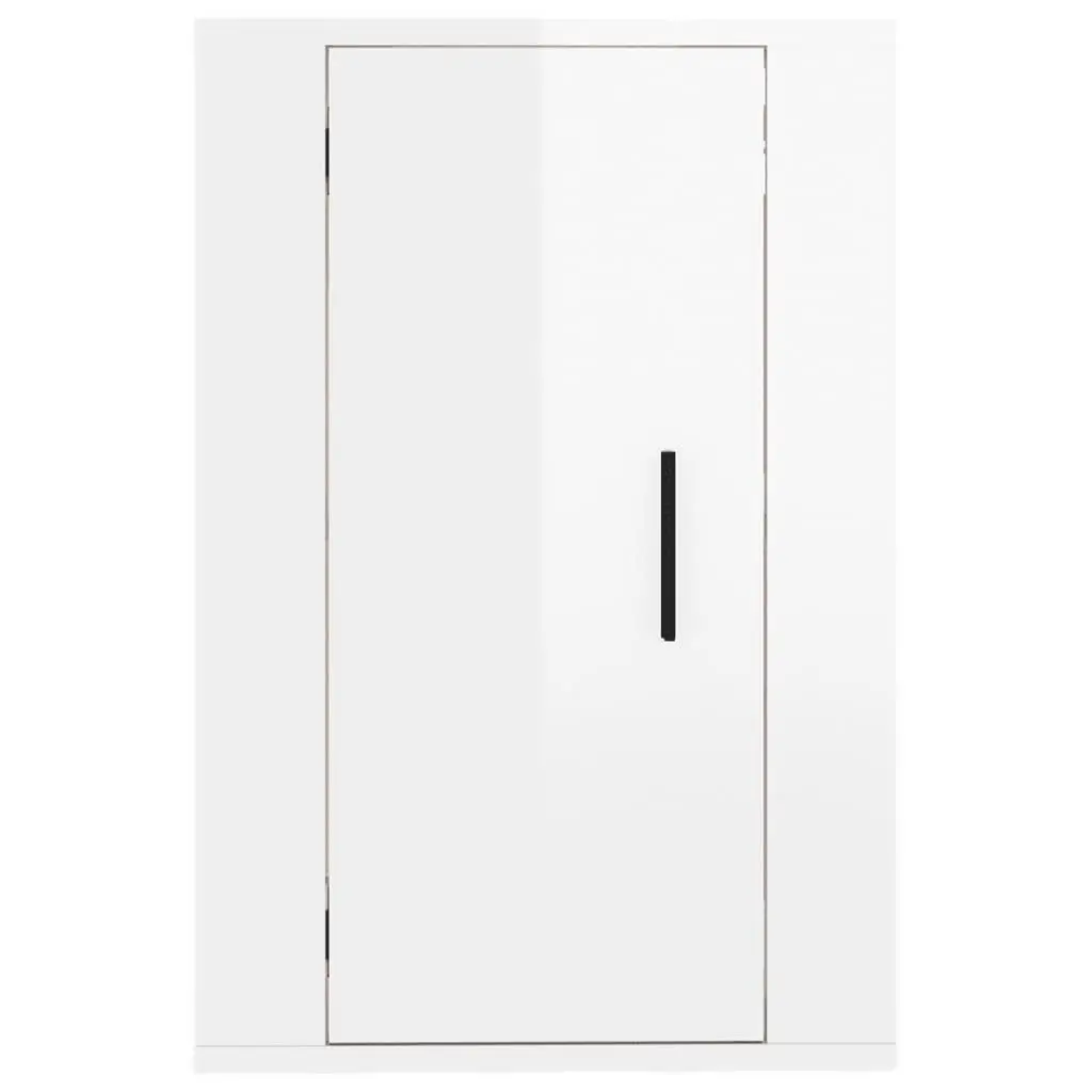 Wall Mounted TV Cabinet Engineered Wood 40x34.5x60cm White High Gloss