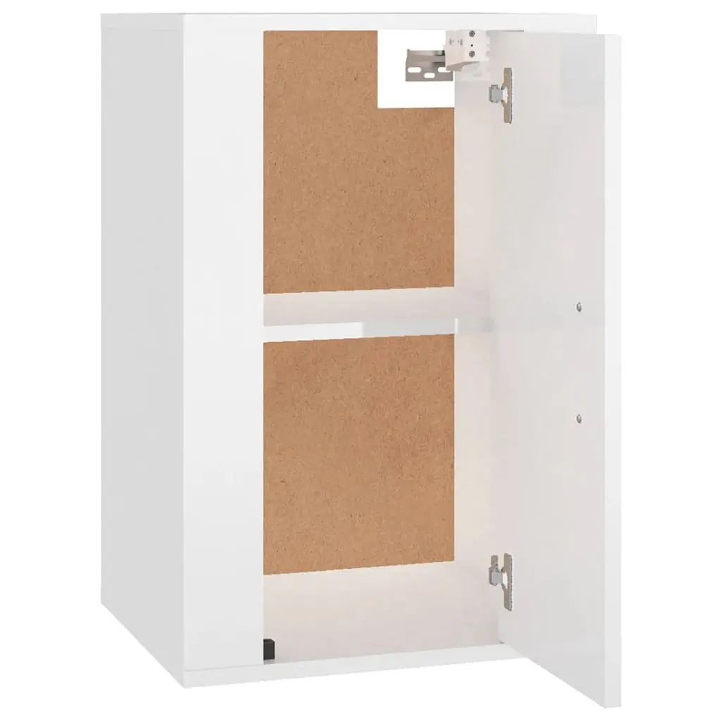 Wall Mounted TV Cabinet Engineered Wood 40x34.5x60cm White High Gloss