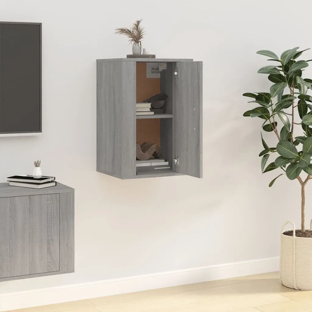 Wall Mounted TV Cabinet Engineered Wood 40 x 34.5 x 60 cm Grey