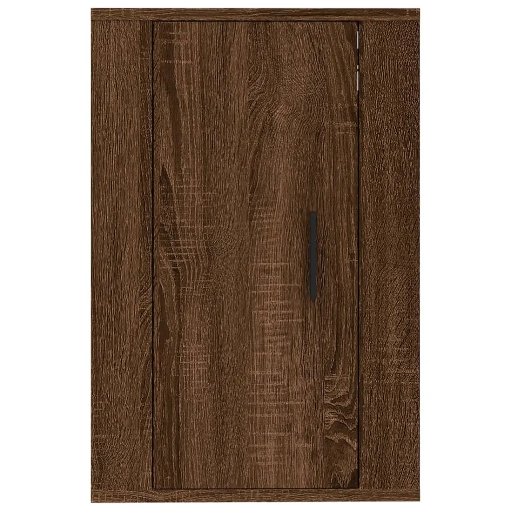 Brown Oak Wall Mounted TV Cabinet with Ample Storage