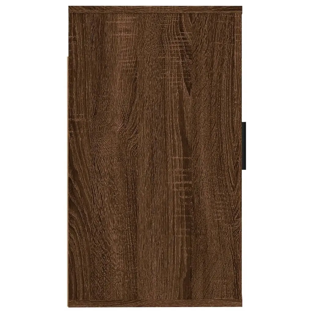 Brown Oak Wall Mounted TV Cabinet with Ample Storage