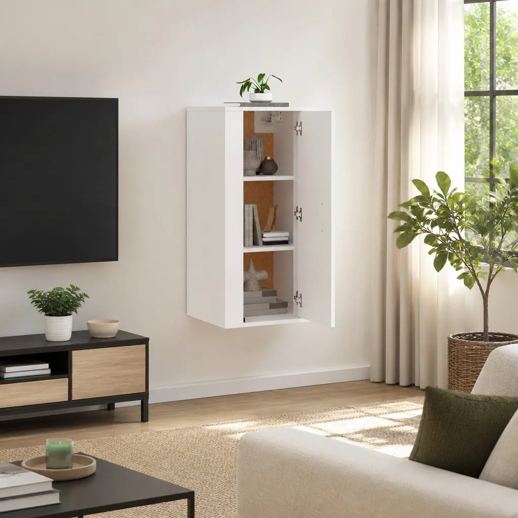 Wall Mounted TV Cabinet with Storage 40x34.5x80cm