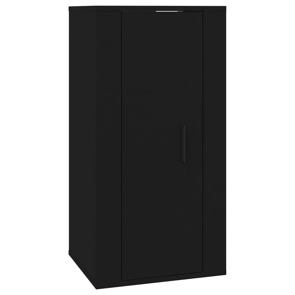 Wall Mounted TV Cabinet Engineered Wood 40x34.5x80cm Black
