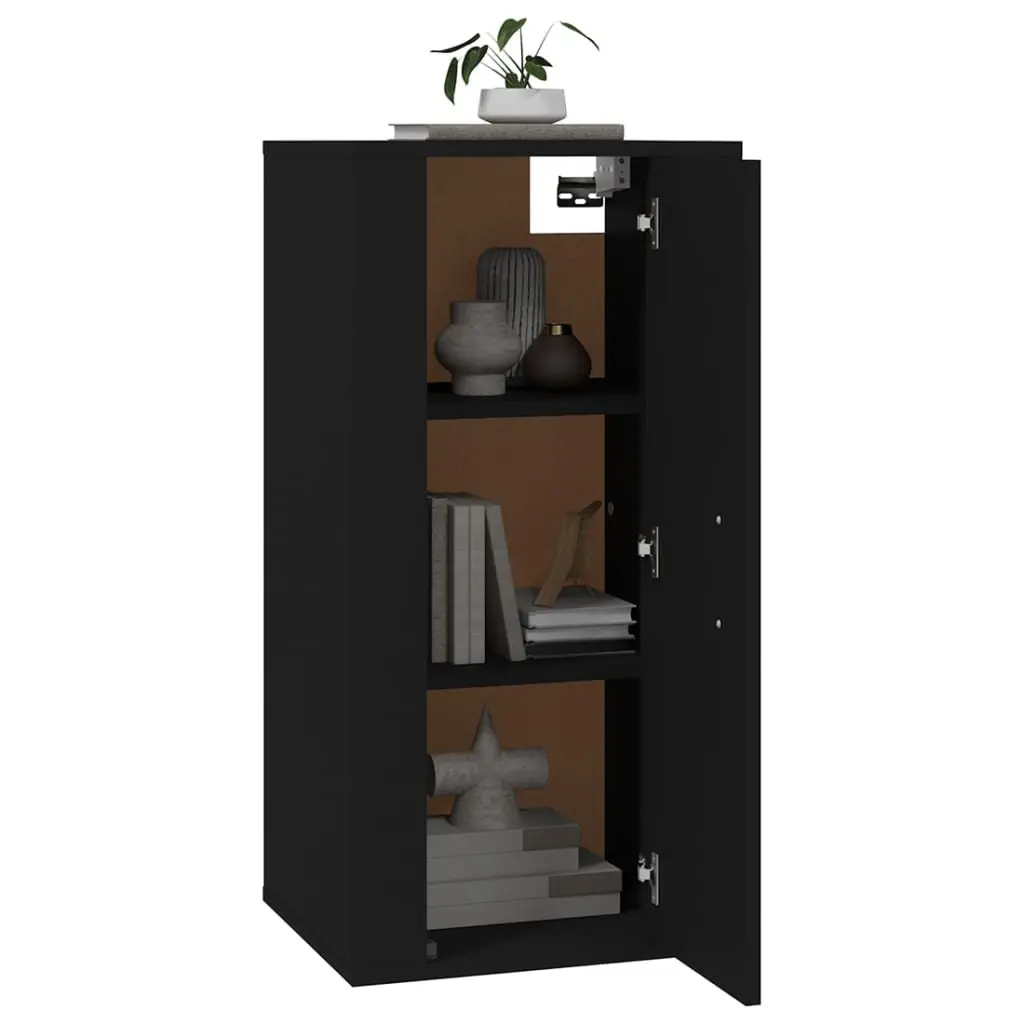 Wall Mounted TV Cabinet Engineered Wood 40x34.5x80cm Black
