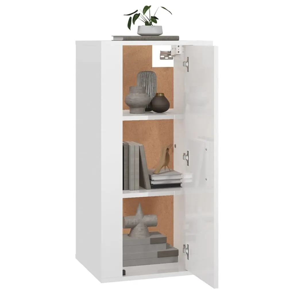 Wall Mounted TV Cabinet in White High Gloss