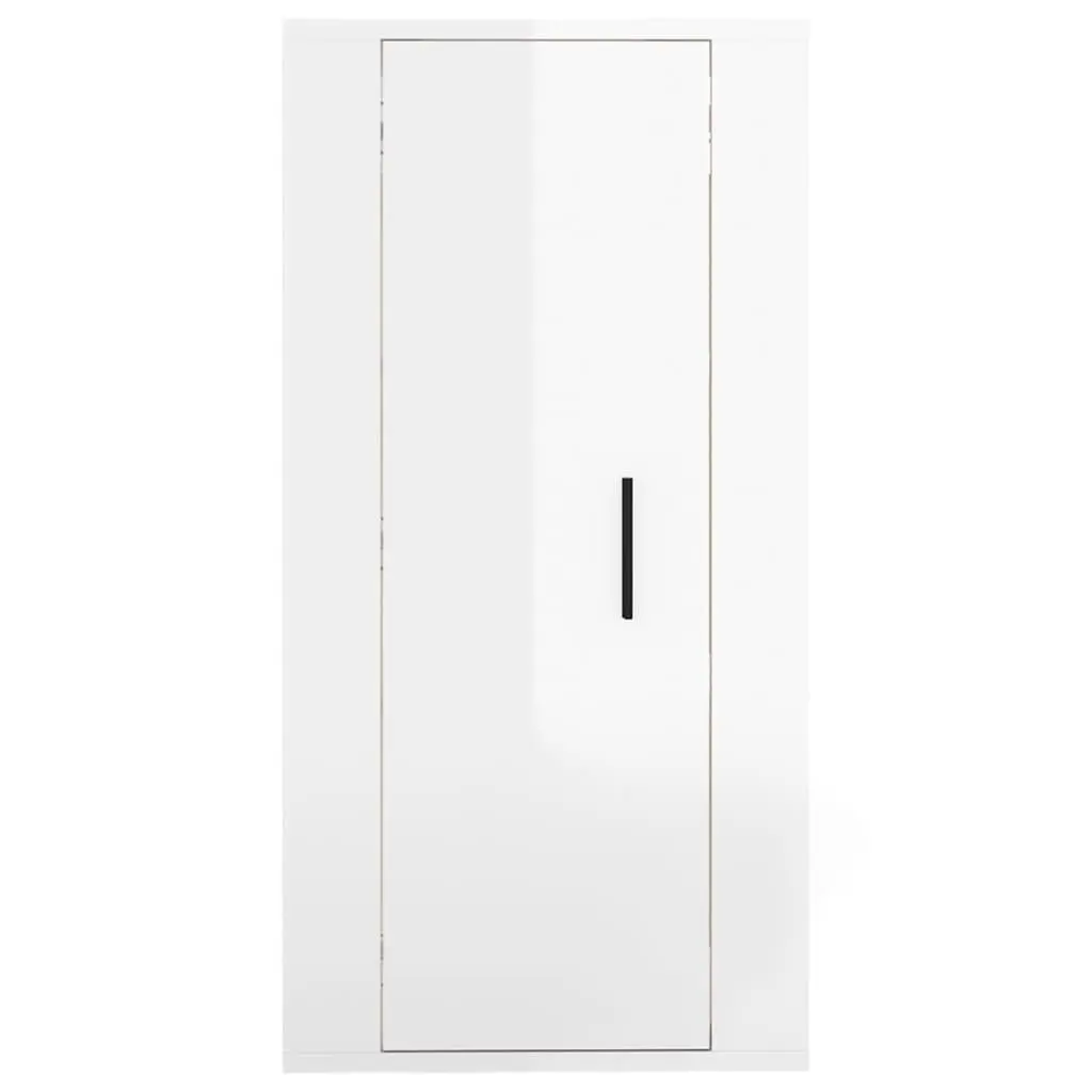 Wall Mounted TV Cabinet in White High Gloss