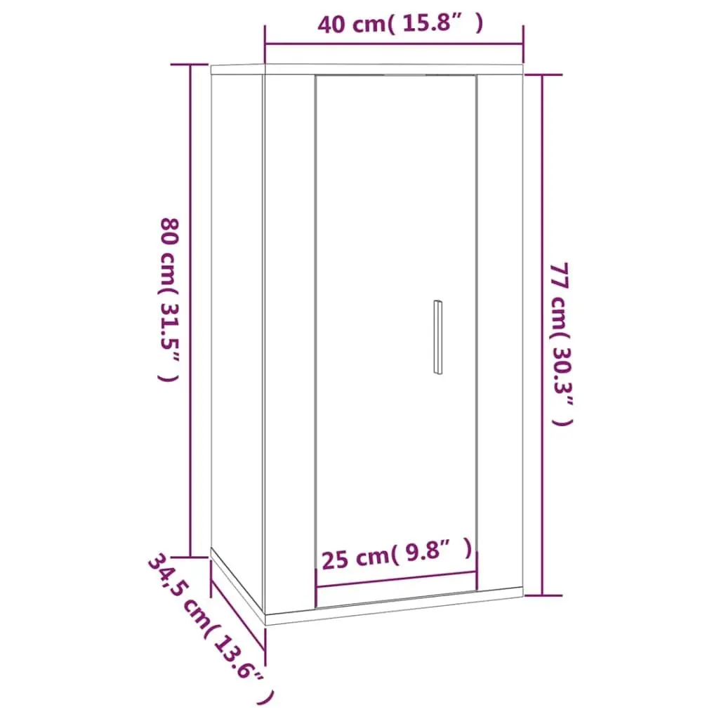 Brown Wall-Mounted TV Cabinet Storage Unit