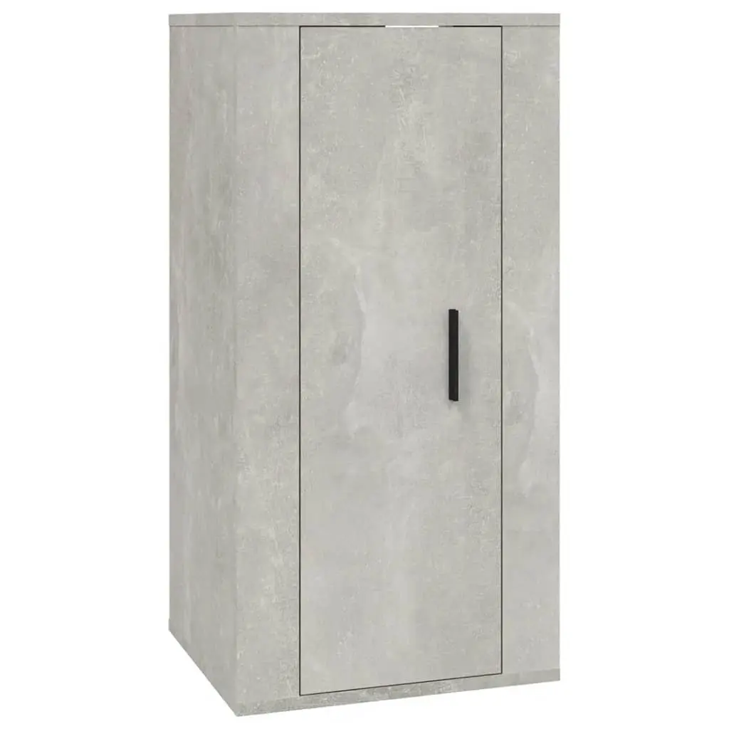 Grey Wall Mounted TV Cabinet with 3 Compartments