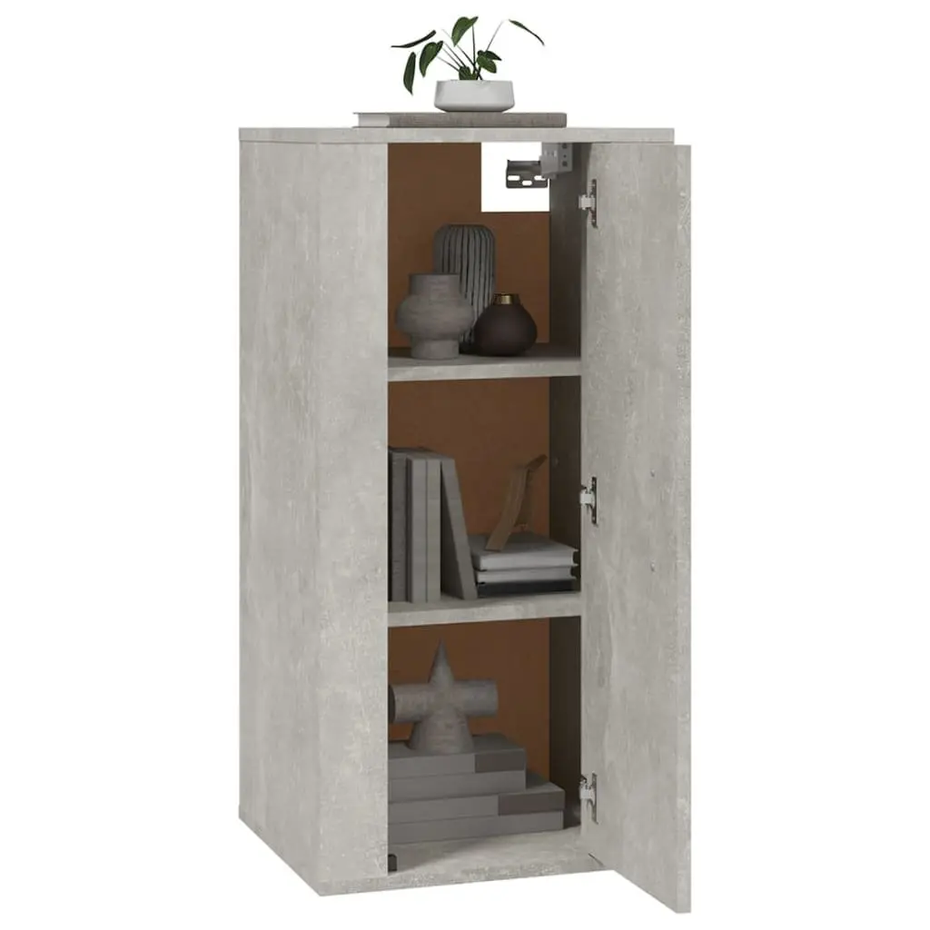 Grey Wall Mounted TV Cabinet with 3 Compartments