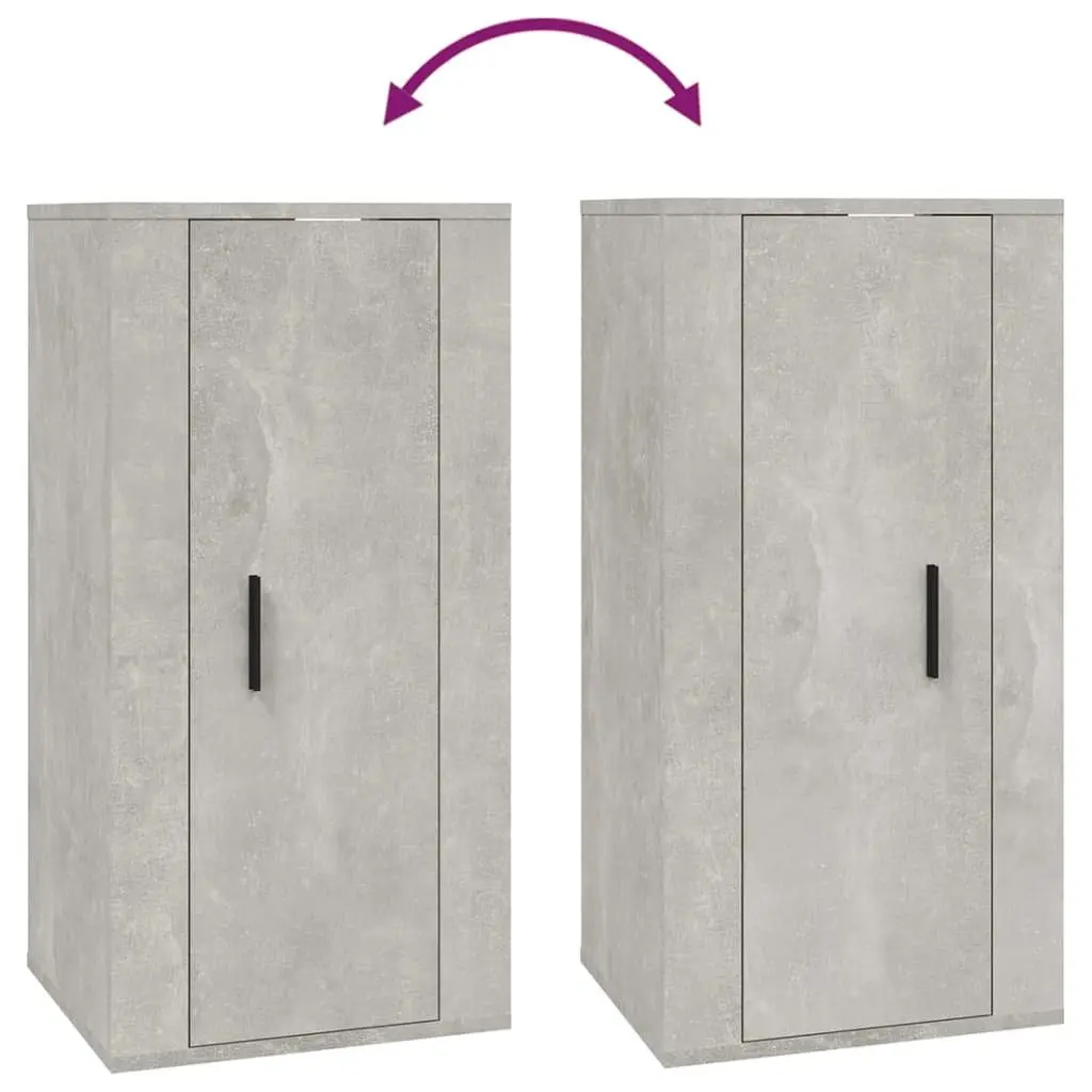 Grey Wall Mounted TV Cabinet with 3 Compartments