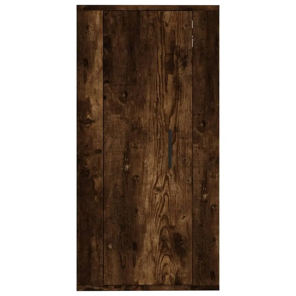 Wall Mounted TV Cabinet with Compartments in Brown
