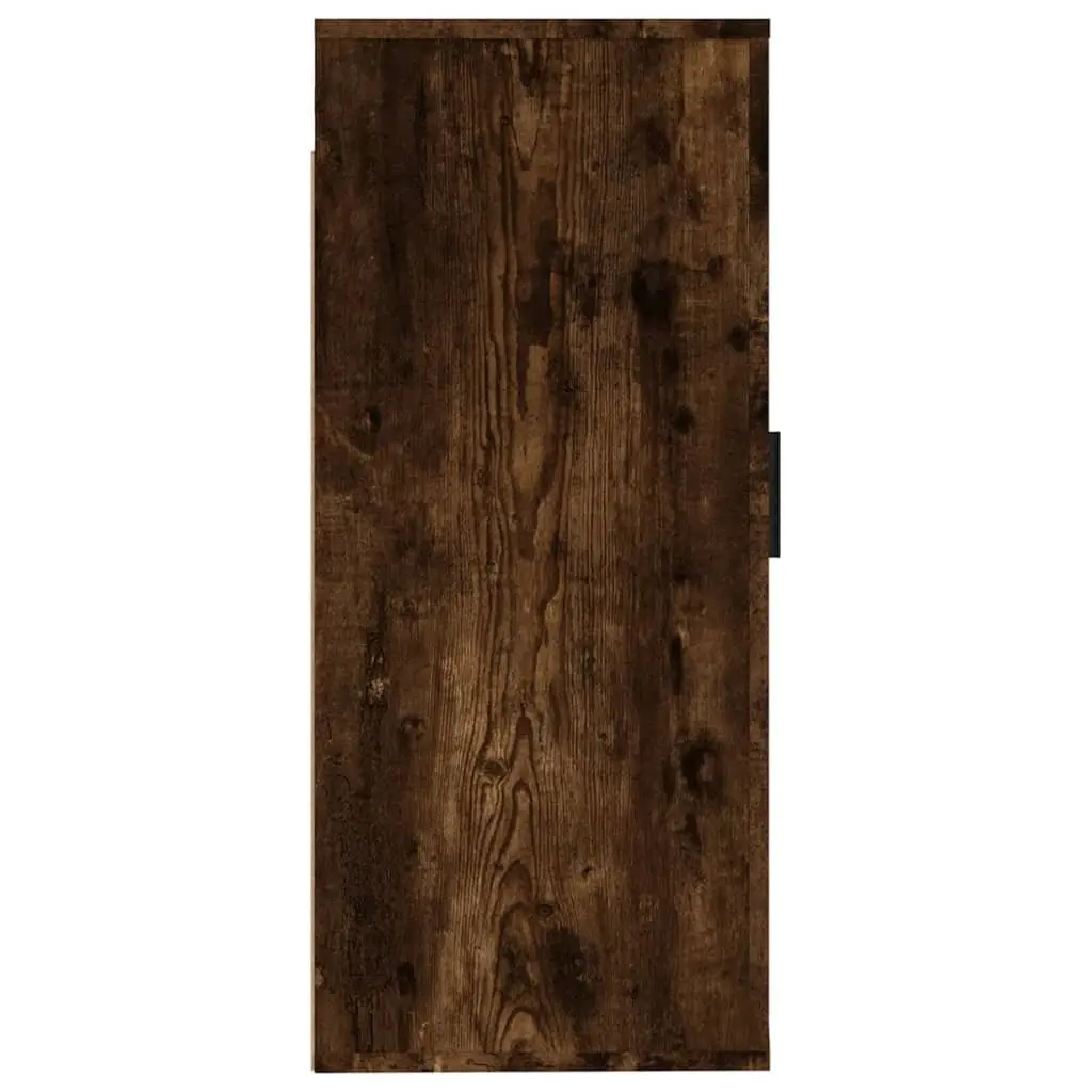 Wall Mounted TV Cabinet with Compartments in Brown