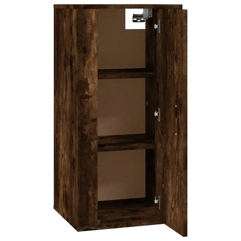 Wall Mounted TV Cabinet with Compartments in Brown