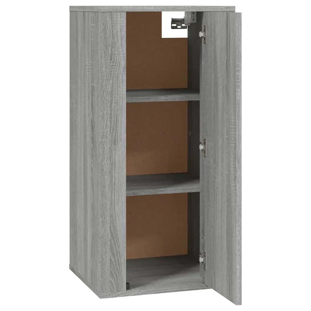 Grey Wall Mounted TV Cabinet with 3 Storage Compartments
