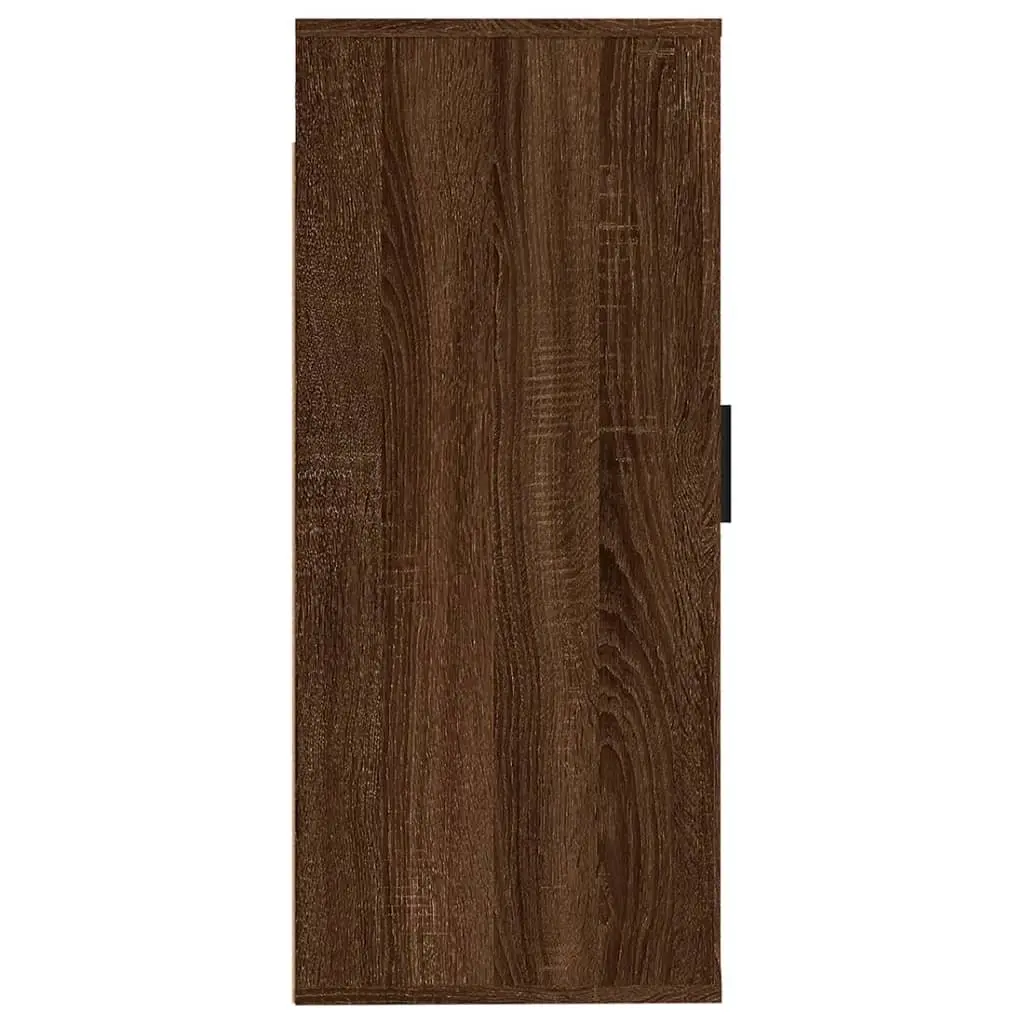 Brown Oak Wall-Mounted TV Cabinet for Media Storage