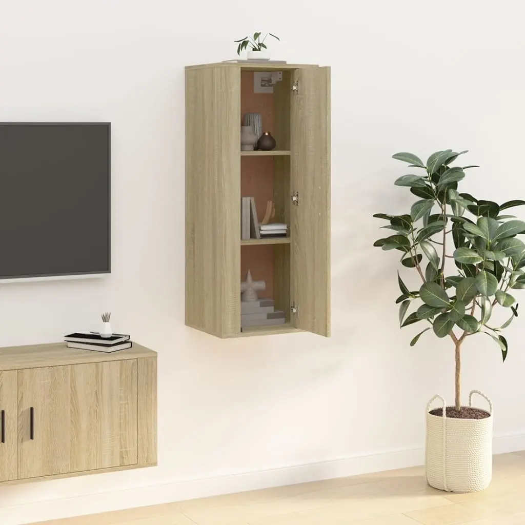 Wall Mounted TV Cabinet with Storage Compartments