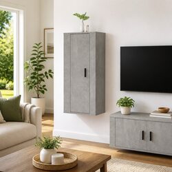 Sturdy Grey Wall Mounted TV Cabinet 40x34.5x100cm
