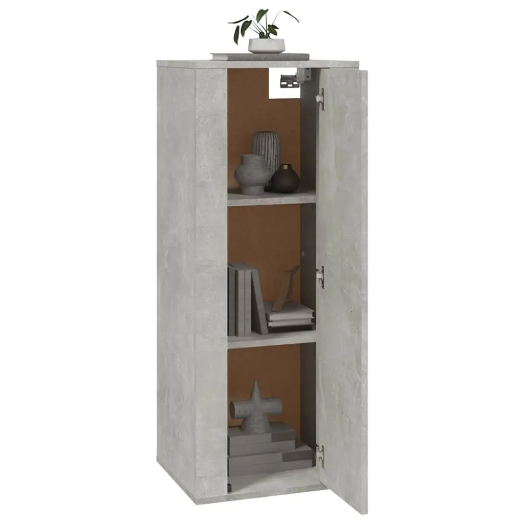 Wall Mounted TV Cabinet Engineered Wood 40x34.5x100cm Concrete Grey Media Storage Unit 3 Compartment