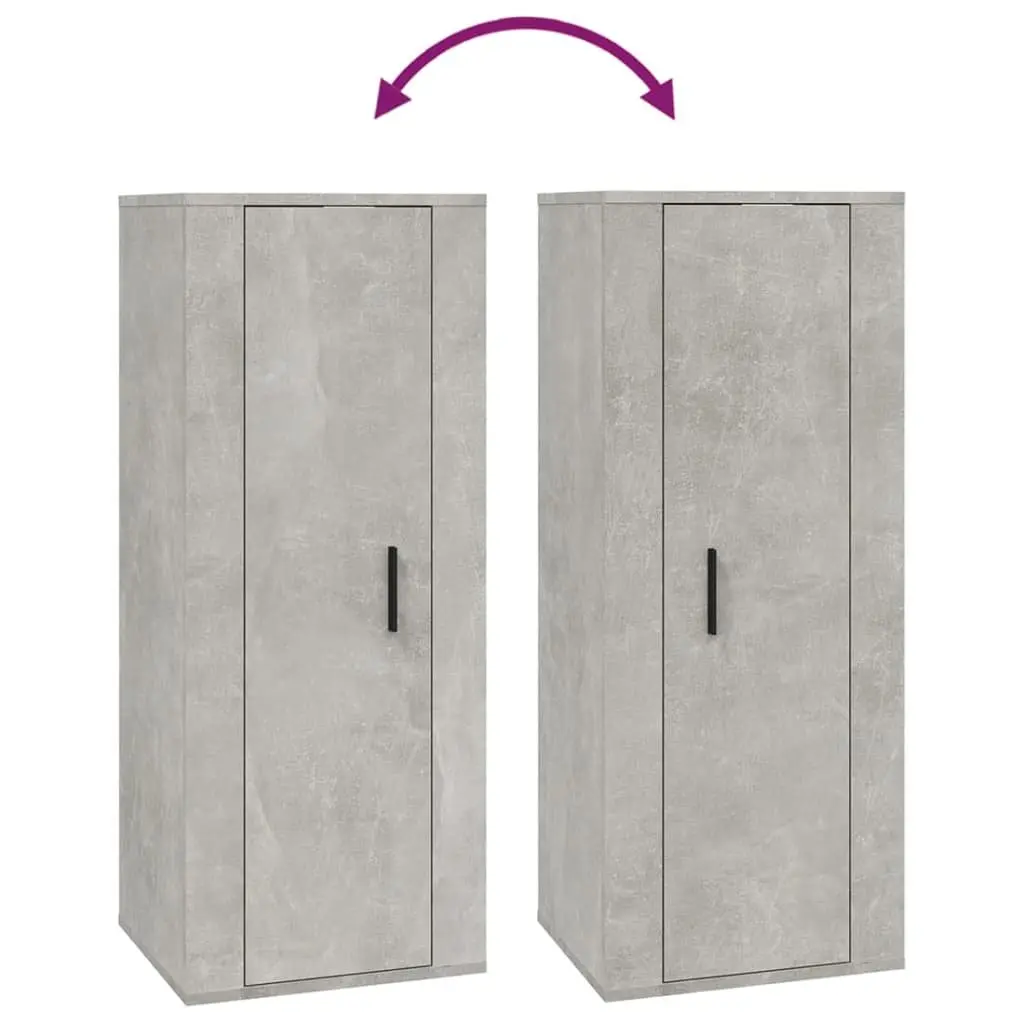 Wall Mounted TV Cabinet Engineered Wood 40x34.5x100cm Concrete Grey Media Storage Unit 3 Compartment