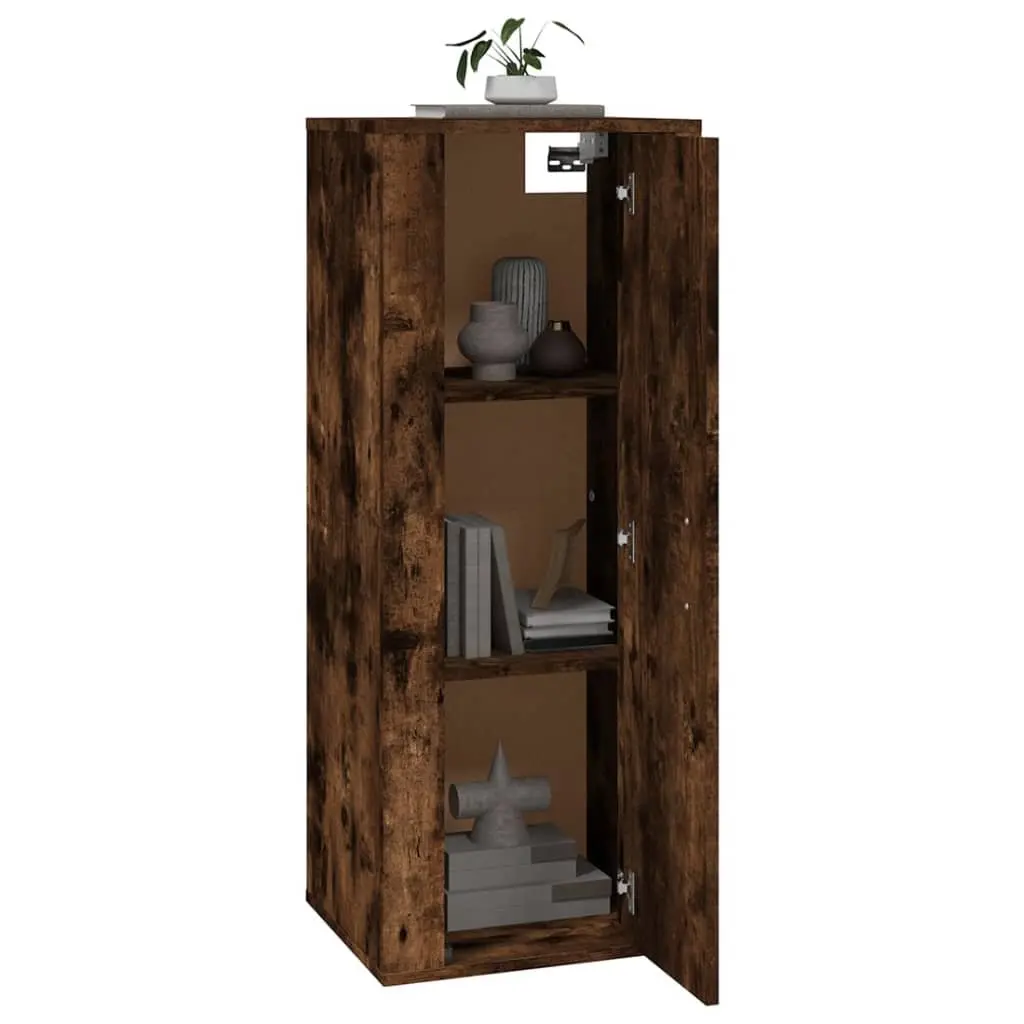 Wall Mounted TV Cabinet in Brown Engineered Wood