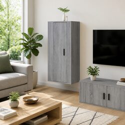 Sleek Grey Sonoma Wall Mounted TV Cabinet 40x34.5x100cm