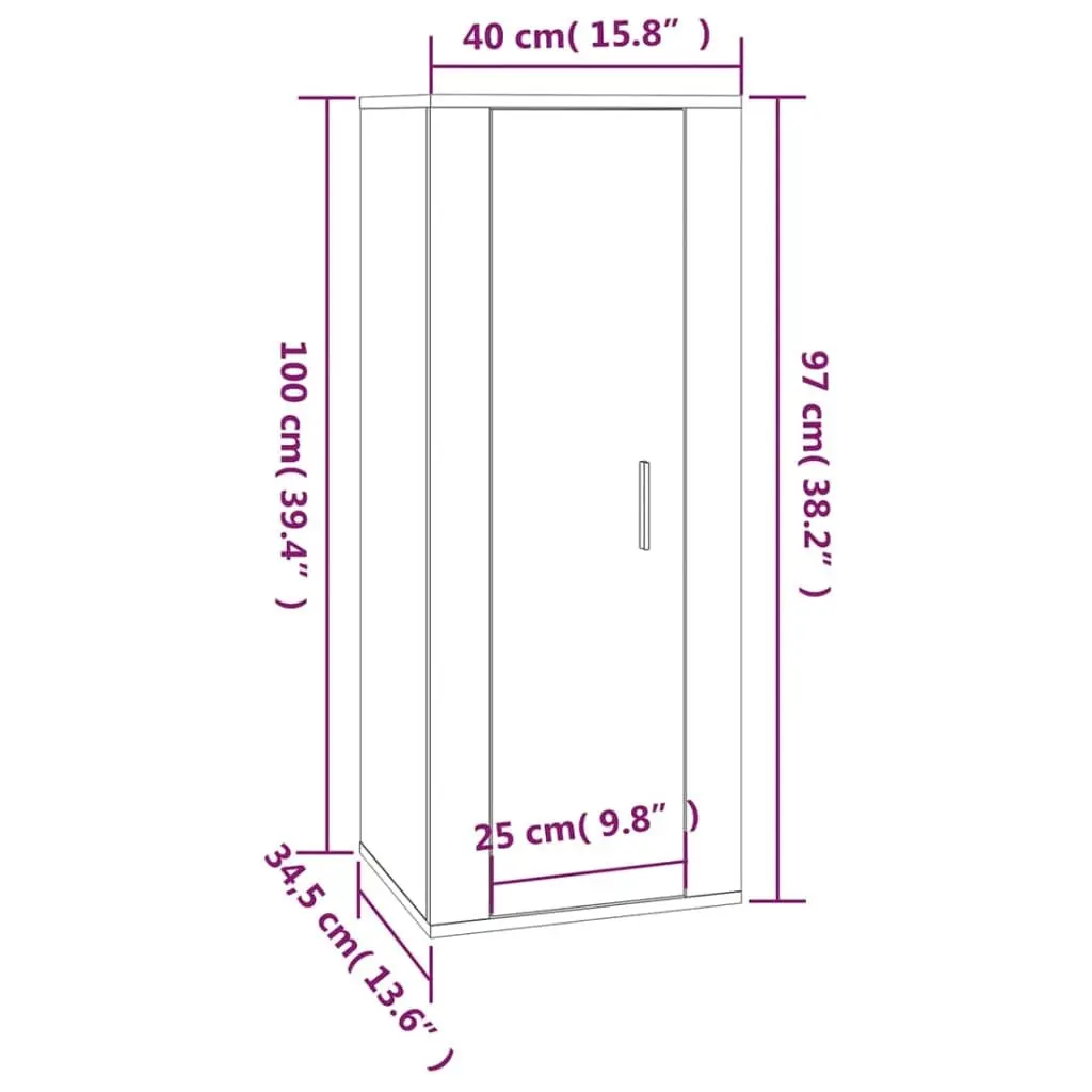 Wall Mounted TV Cabinet Engineered Wood 40x34.5x100cm Grey