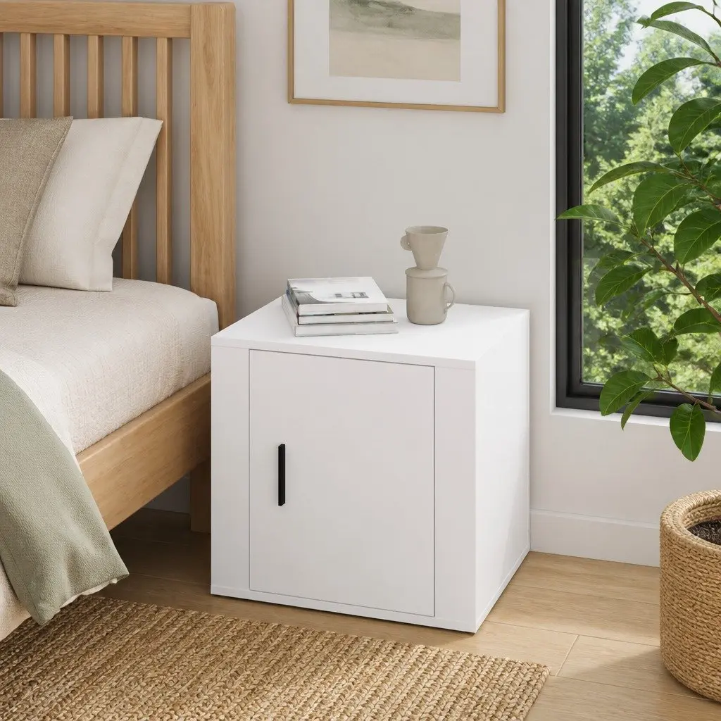 White Nightstand with Ample Storage Space