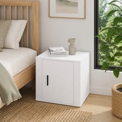 Stylish White Nightstand with Ample Storage Space