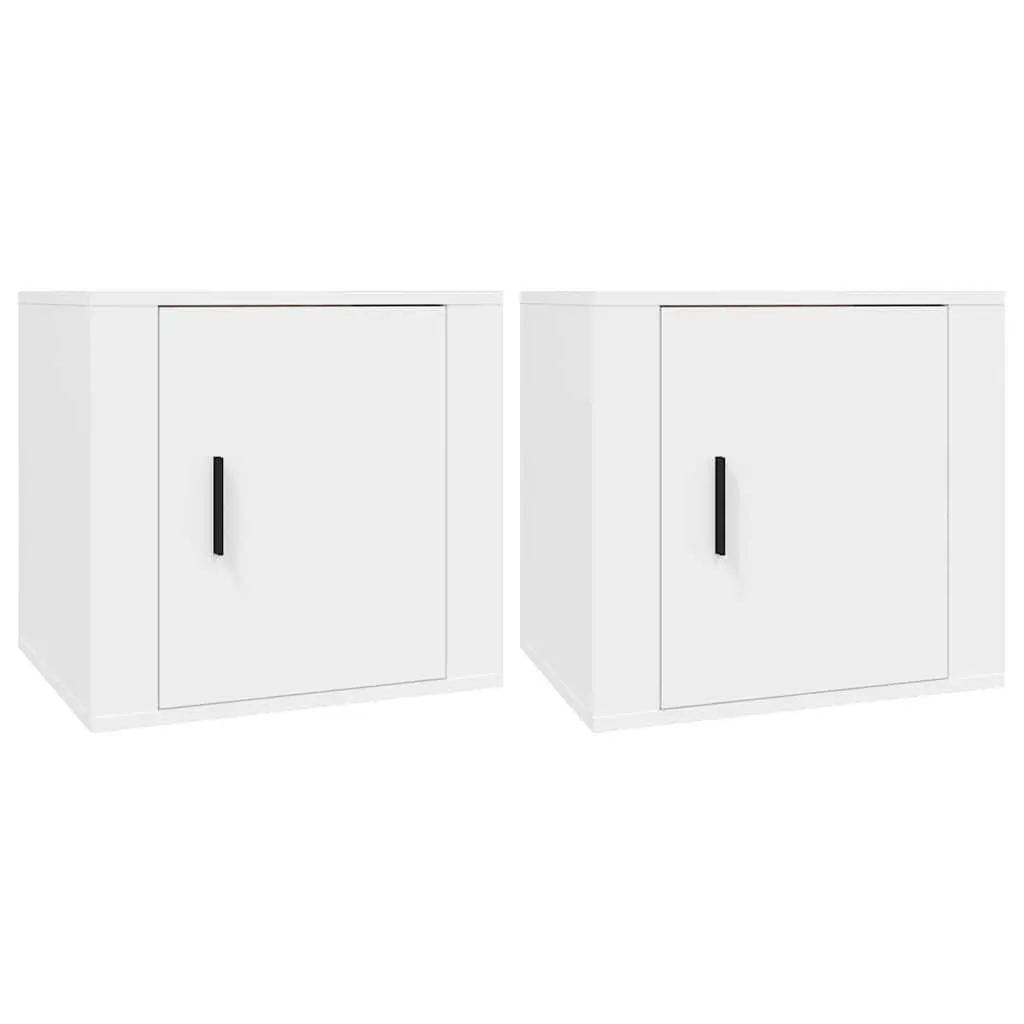 Bedside Cabinets Engineered Wood 50x39x47cm White 2 Piece