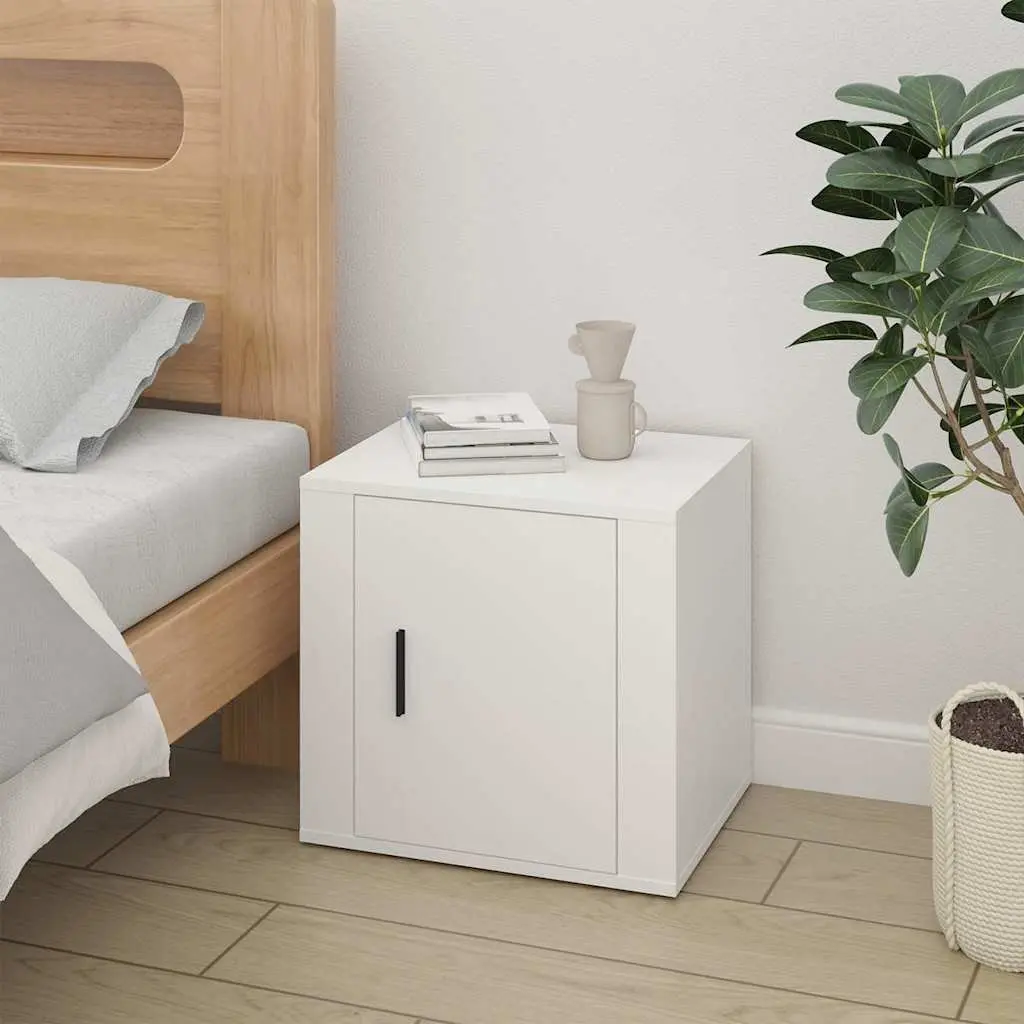Bedside Cabinets Engineered Wood 50x39x47cm White 2 Piece