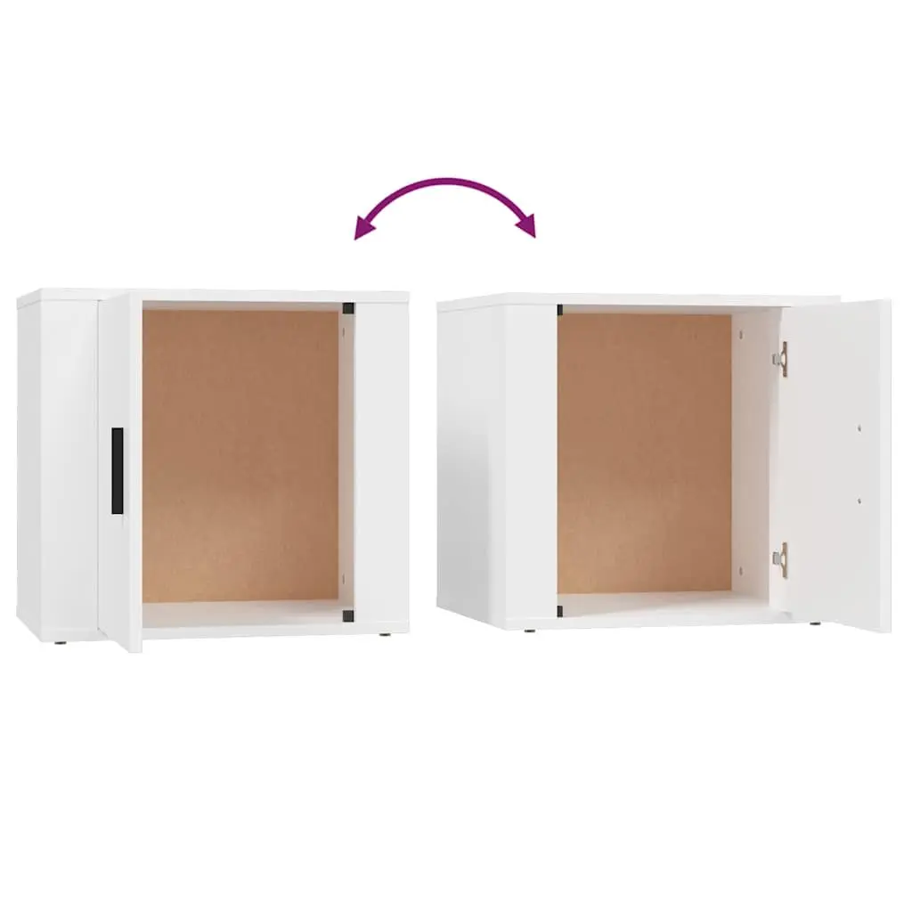 Bedside Cabinets Engineered Wood 50x39x47cm White 2 Piece