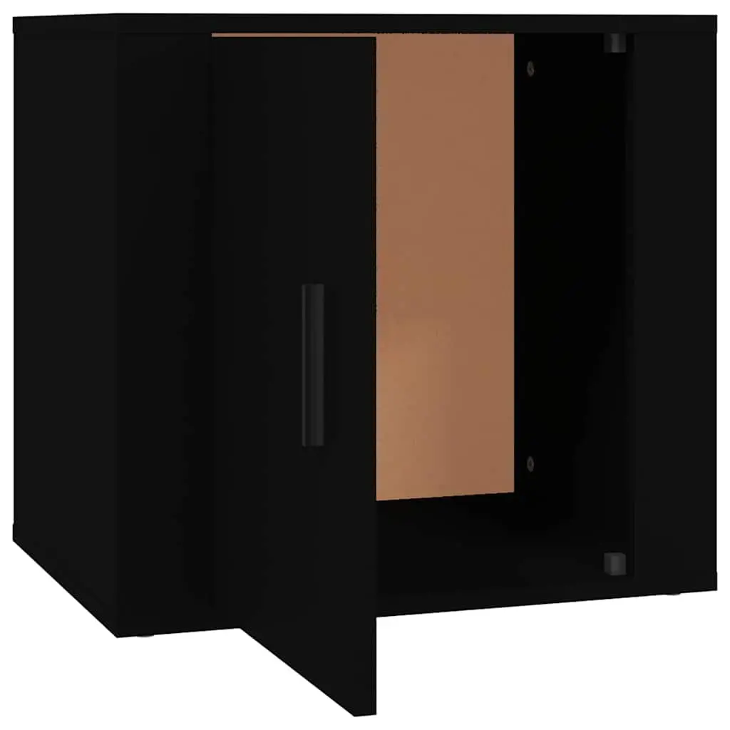 Bedside Cabinets 2 pcs Black Storage Nightstand Side Table Bedroom Furniture