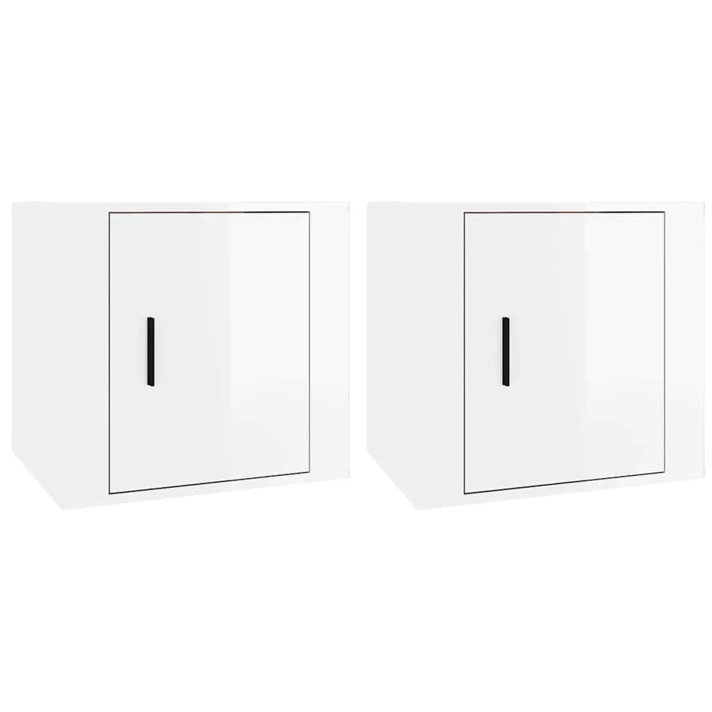 Bedside Cabinets 2 pcs White Storage Nightstand Bedroom Furniture Set Organiser