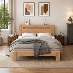 Brown Wood Bedside Cabinets - 2 Pieces for Bedroom Storage