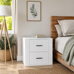 Elegant White Bedside Cabinet for Organizing Essentials