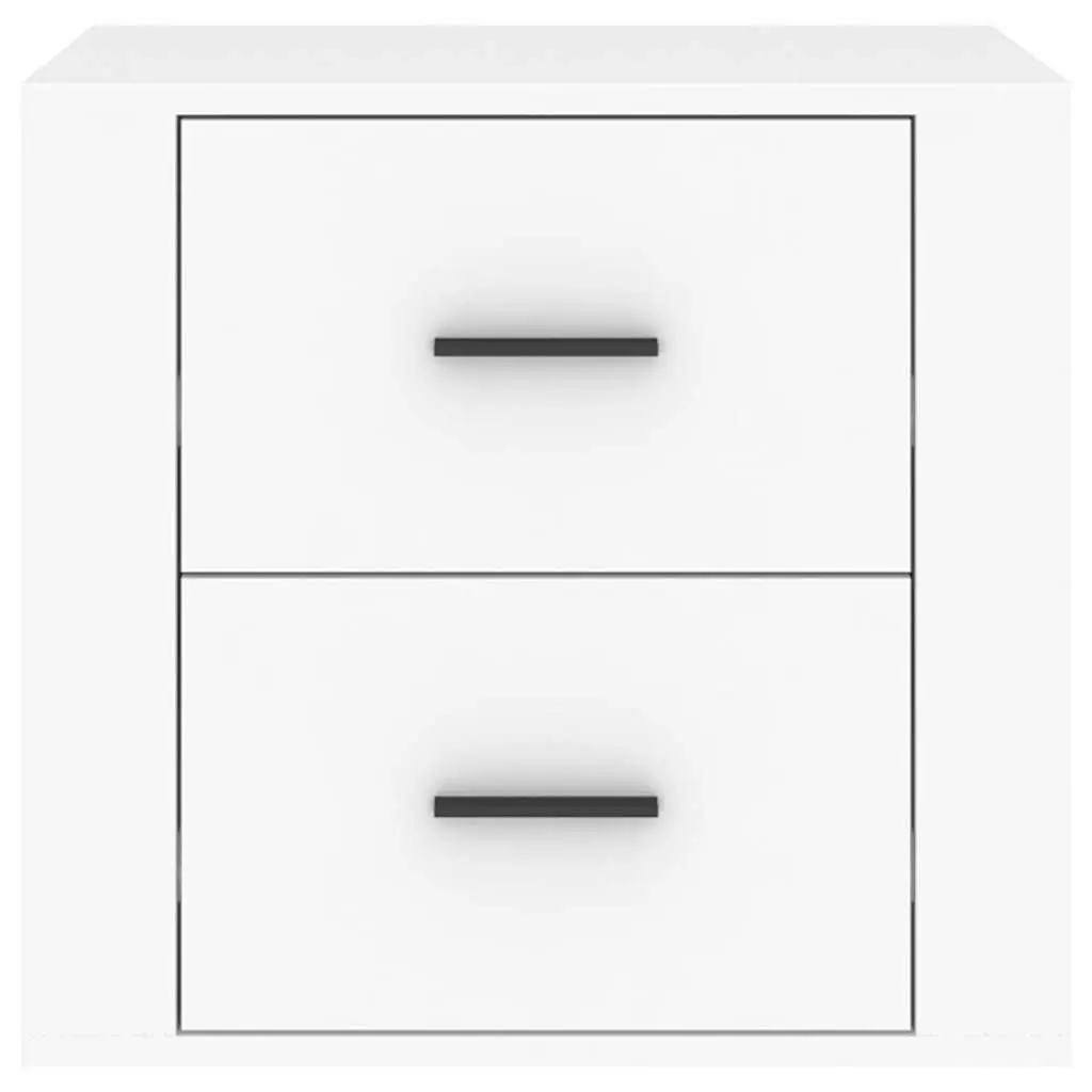Bedside Table Engineered Wood White Compact Storage Nightstand