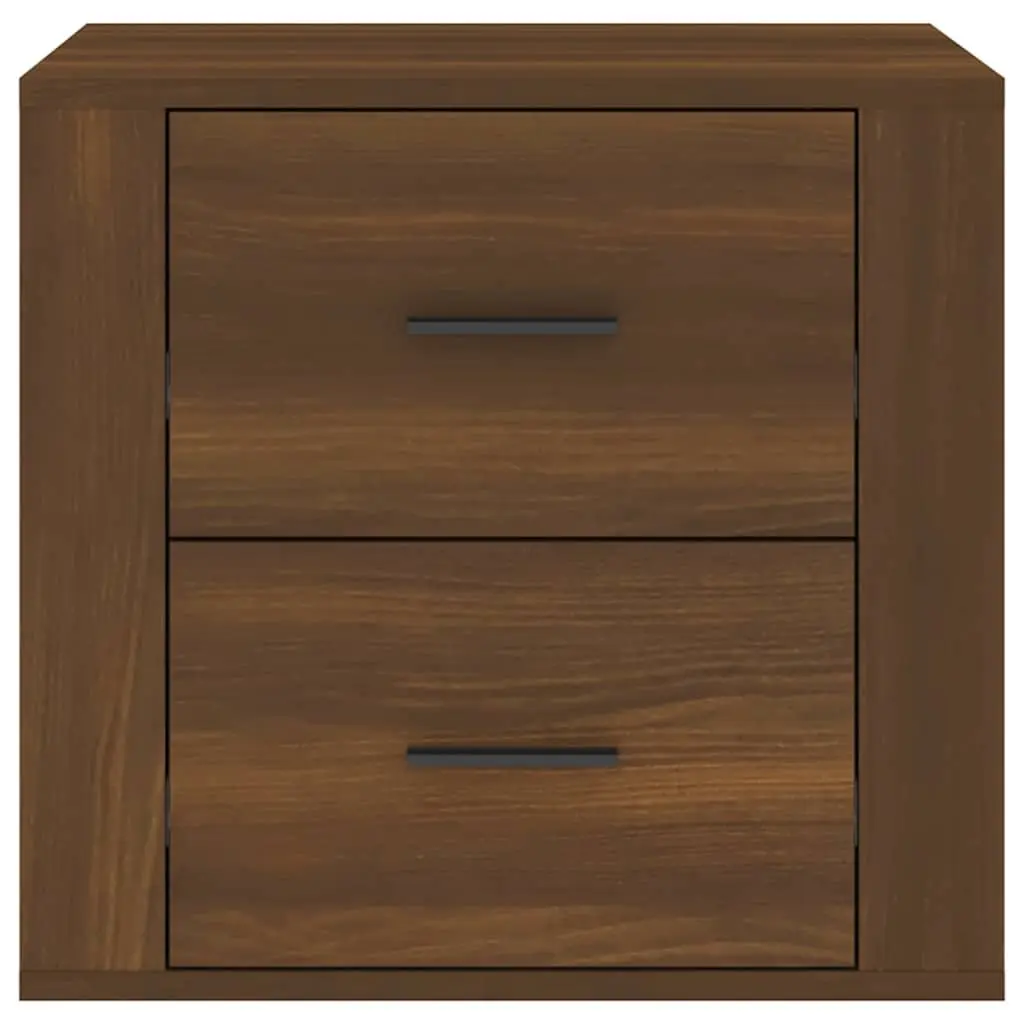 Brown Oak Nightstand with Ample Storage