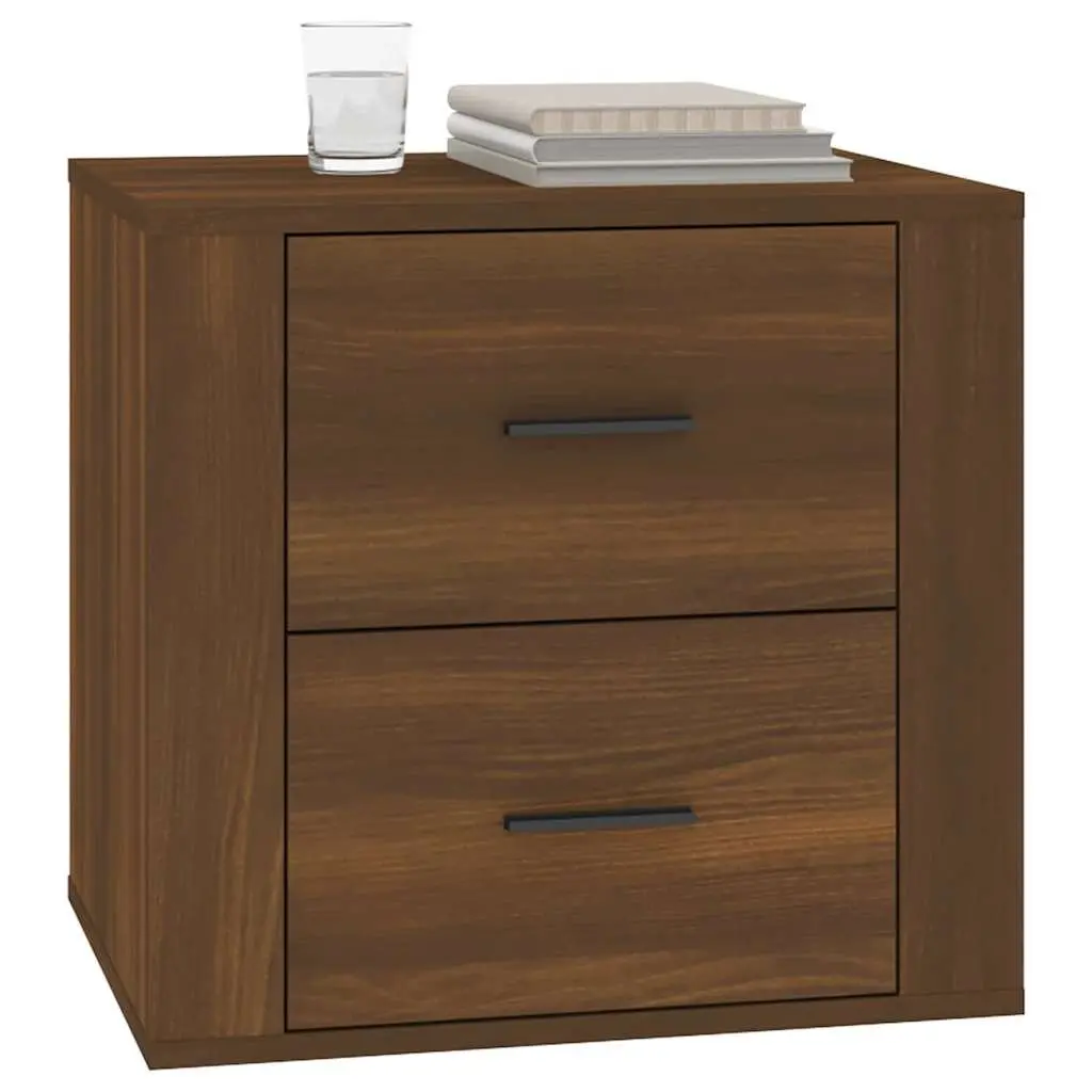 Brown Oak Nightstand with Ample Storage