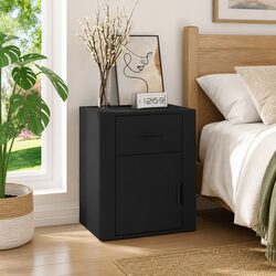 Stylish Black Bedside Cabinet with Sturdy Construction
