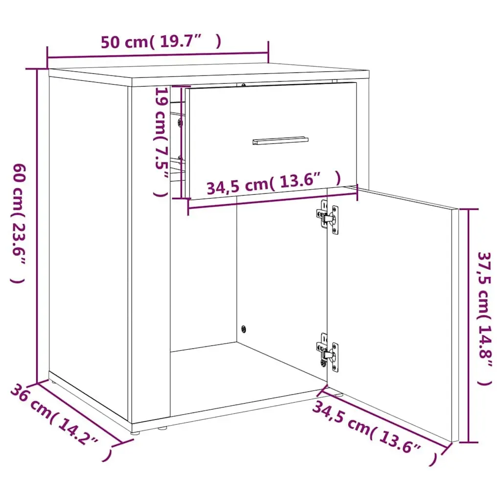 Grey Nightstand with Sturdy Construction