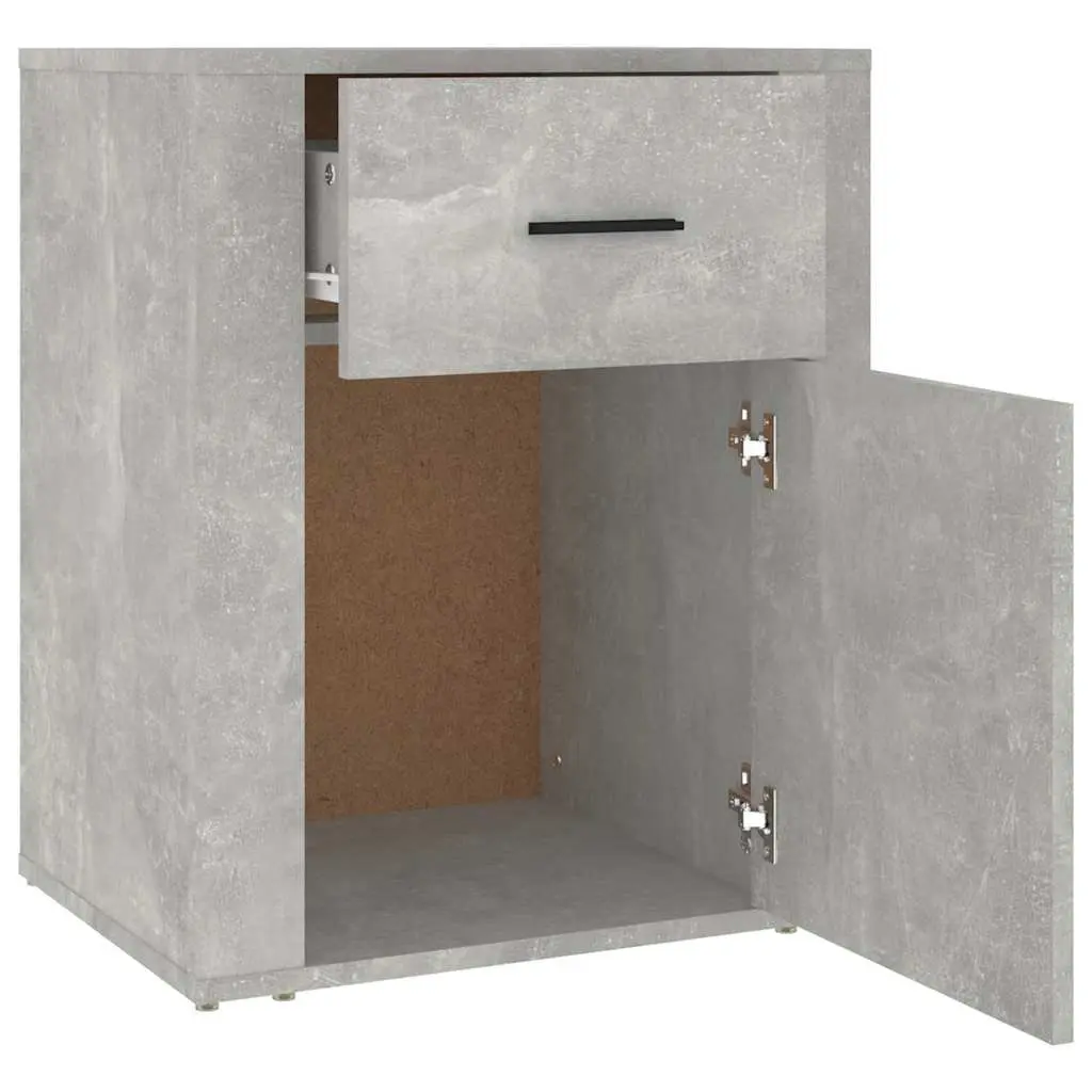 Grey Nightstand with Sturdy Construction