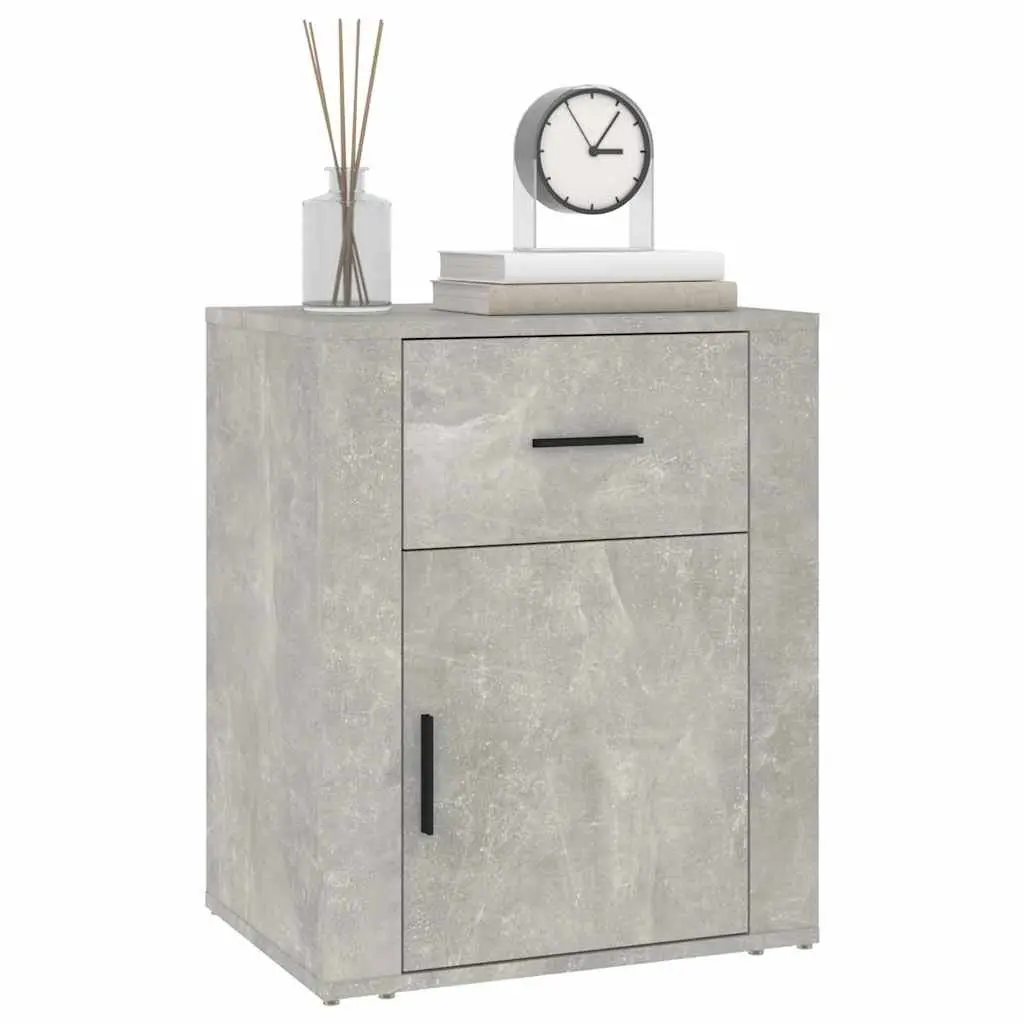 Grey Nightstand with Sturdy Construction