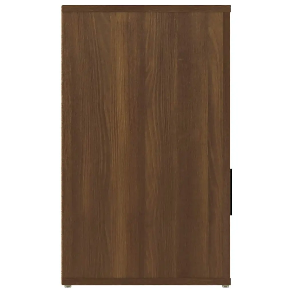 Brown Oak Bedside Cabinet with Drawer 50x36x60 cm