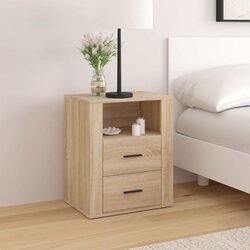 Sturdy Brown Bedside Cabinet with Engineered Wood Design