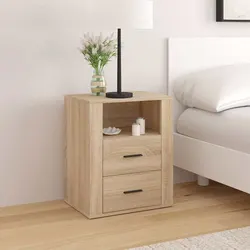 Sturdy Brown Bedside Cabinet with Engineered Wood Design