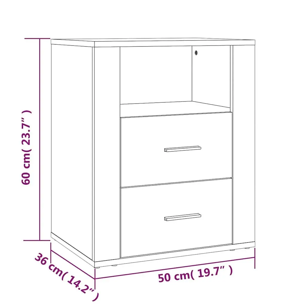 Bedside Cabinet Engineered Wood 50x36x60cm Brown